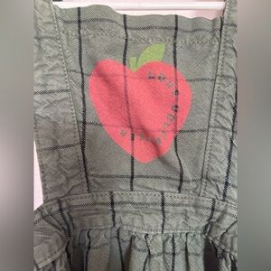 Olive WINDOWPANE PINAFORE/JUMPER 4T Piupiuchick